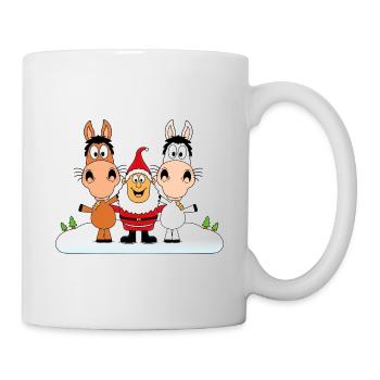 PFERDE - WEIHNACHTEN - TIERE - TIERISCH - REITEN - Tasse - Weiß - Rechts
