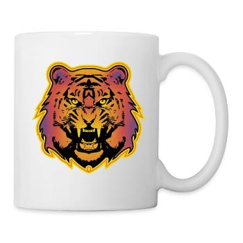 Farbiger Tiger - 2 - Tasse - Weiß - Rechts
