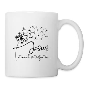 Jesus, eternal satisfaction has a chic dandelion g - Mug - white - Right