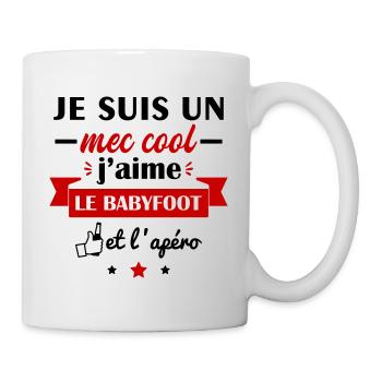 Mec cool babyfoot,idée cadeau anniversaire bafiste - Mug blanc - blanc - Droite