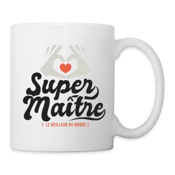 Super maitre l unique cadeau maître instituteur - Mug blanc - blanc - Droite