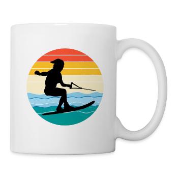 Wasserski Outdoor Wassersport Vintage Retro - Tasse - Weiß - Rechts