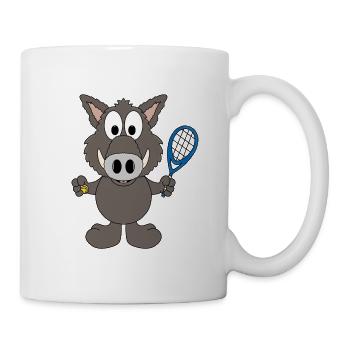 WILDSCHWEIN - TENNIS - SPORT - TIER - TIERISCH - Tasse - Weiß - Rechts