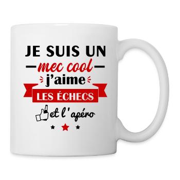 Mec cool échecs, idée cadeau anniversaire - Mug blanc - blanc - Droite