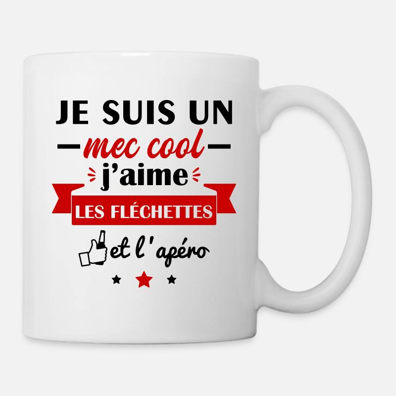 Mec cool fléchettes, idée cadeau fléchette - Mug blanc - blanc