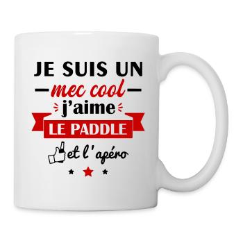 Mec cool paddle, idée cadeau anniversaire, paddle - Mug blanc - blanc - Droite
