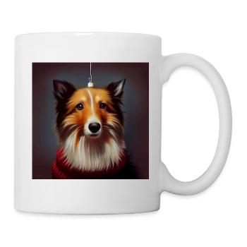 Sheltie Weihnachten - Tasse - Weiß - Rechts