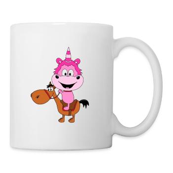PFERD - PONY - EINHORN - REITEN - TIERISCH - Tasse - Weiß - Rechts