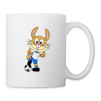HASE - FUßBALL - SPORT - TIER - TIERISCH - GUT - Tasse - Weiß - Rechts