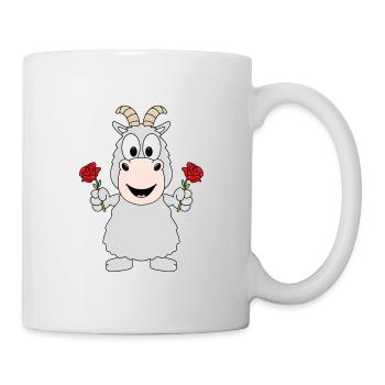 ZIEGE - BLUMEN - LIEBE - TIER - TIERISCH - Tasse - Weiß - Rechts