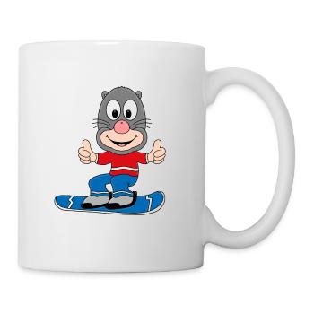 MAULWURF - SNOWBOARD - WINTERSPORT - TIER - Tasse - Weiß - Rechts