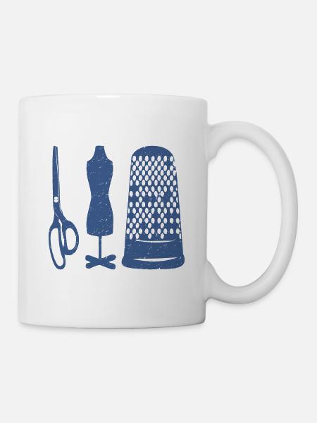 Schneiderwerkzeug - Tasse - Weiß