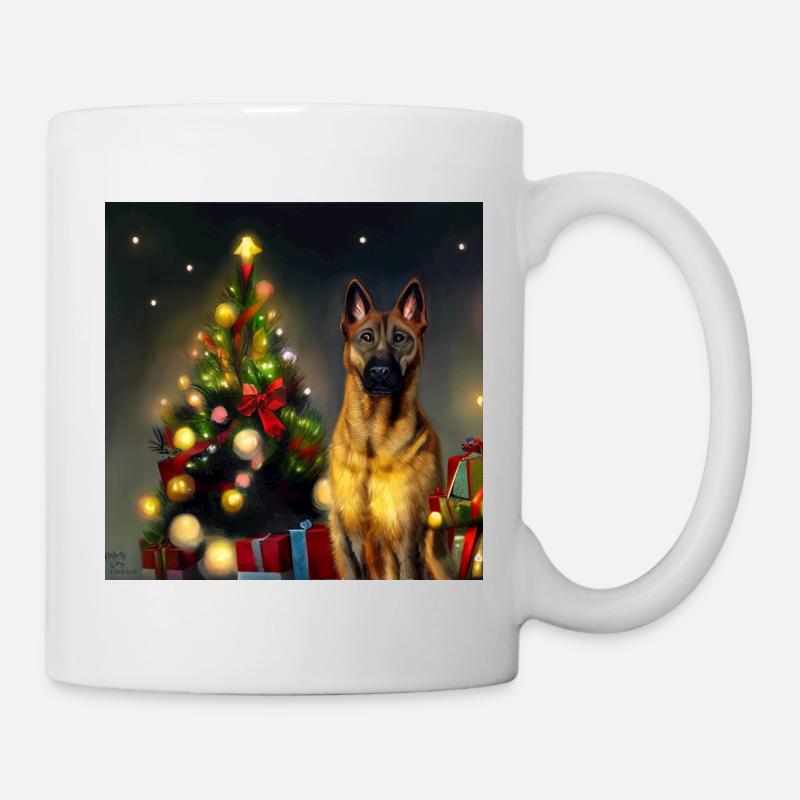 Malinois Weihnachten - Malinois - Tasse - Weiß