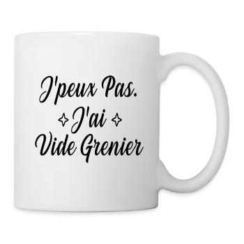 Je peux pas j'ai vide grenier humour drôle - Mug blanc - blanc - Droite