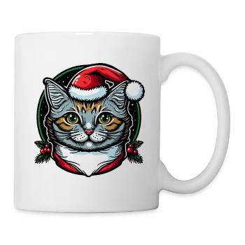 Hübsche Winterkatzenzeichnung für alle Katzenfans - Tasse - Weiß - Rechts