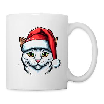Perfect Christmas cat drawing for all kitten - Mug - white - Right