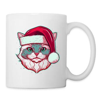 Magnifique chat portant un chapeau de Noël - Mug blanc - blanc - Droite