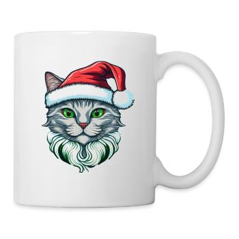 Gorgeous kitten wearing Santa hat - Mug - white - Right