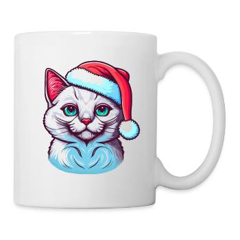 Wunderschöne Winterkatze digitale Illustration für alle - Tasse - Weiß - Rechts