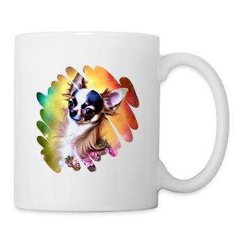 Rainbow Chihuahua in Cute Dog Graffiti Design - Mug - white - Right