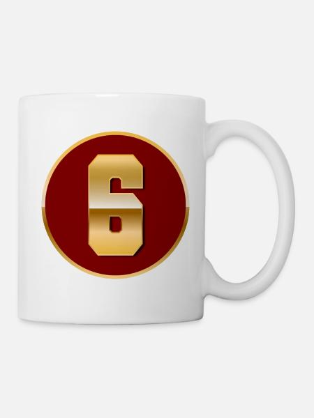 Gold number 6 - Mug - white