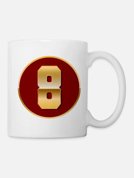 Gold number 8 - Mug - white