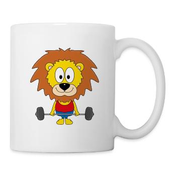 LÖWE - FITNESS - SPORT - TIERISCH - FIT - Tasse - Weiß - Rechts