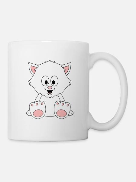 KATZE - KATER - TIER - TIERISCH - KIND - BABY - Tasse - Weiß