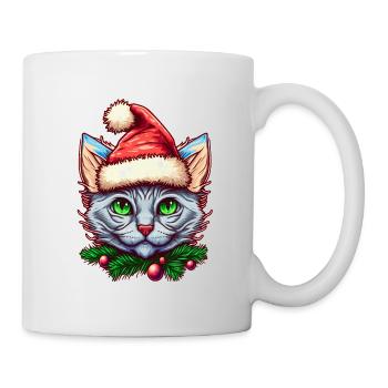 Beautiful Xmas kitten digital artwork, a great - Mug - white - Right