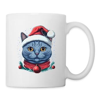 Perfect Xmas cat design, the best Santa present - Mug - white - Right