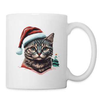 Perfekte Weihnachtskatzenillustration, das Ideal - Tasse - Weiß - Rechts