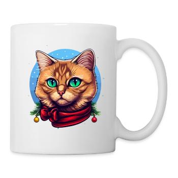 Superbe dessin de chat de Noël, le meilleur Noël - Mug blanc - blanc - Droite