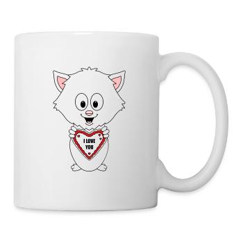KATZE - KATER - TIER - LIEBE - LOVE - VERLIEBT - Tasse - Weiß - Rechts