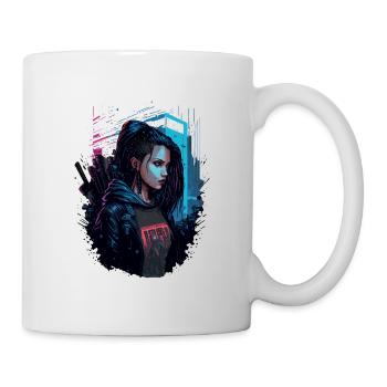 Wunderschöne Cyber Lady für Fiction Fans - Tasse - Weiß - Rechts