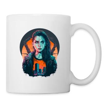 Wunderbares Gemälde eines schönen Cyber-Girls - Tasse - Weiß - Rechts