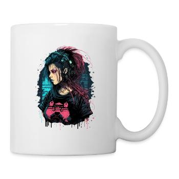 Schöne Punk Lady für Gaming-Liebhaber - Tasse - Weiß - Rechts
