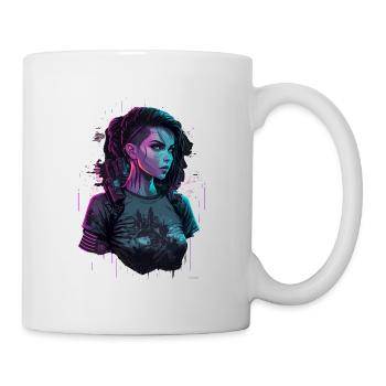 Design époustouflant d’une belle fille futuriste - Mug blanc - blanc - Droite