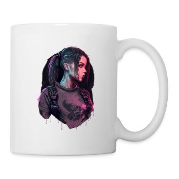 Amazing Painting Of A Fearless Lady - Mug - white - Right