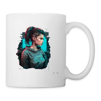 Atemberaubende digitale Illustration eines schönen - Tasse - Weiß - Rechts