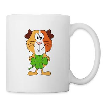 MEERSCHWEINCHEN - KLEEBLATT - GLÜCKSBRINGER - Tasse - Weiß - Rechts