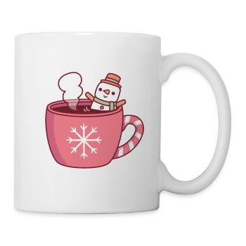 Cute Christmas Drink With Snowman Marshmallow - Mug - white - Right