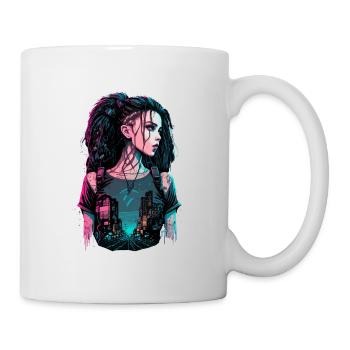 Kunstwerk einer Cyber-Frau - Tasse - Weiß - Rechts