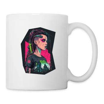 Futuristic Girl das ideale Geschenk für Tech-Nerds - Tasse - Weiß - Rechts