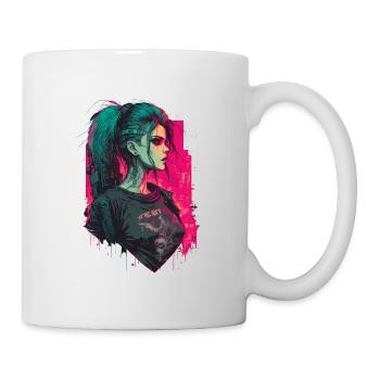Breathtaking Digital Painting of a Punk Women - Mug - white - Right