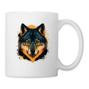 La peinture numérique Wolf comme l’anniversaire parfait - Mug blanc - blanc - Droite