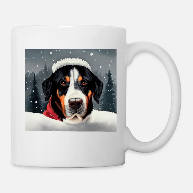 Grosser Schweizer Sennenhund Weihnachten - Tasse - Weiß
