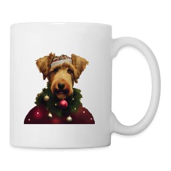 Airedale Terrier Weihnachten - Tasse - Weiß - Rechts