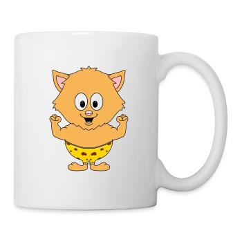 KATZE - KATER - BODYBUILDING - FITNESS - SPORT - Tasse - Weiß - Rechts