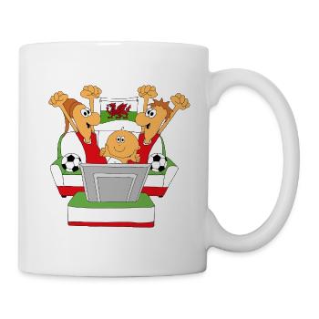 WALES - WM - WELTMEISTERSCHAFT - FUßBALL - Tasse - Weiß - Rechts