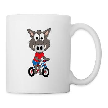 FAHRRAD - RAD - WILDSCHWEIN - TIER - TIERISCH - Tasse - Weiß - Rechts